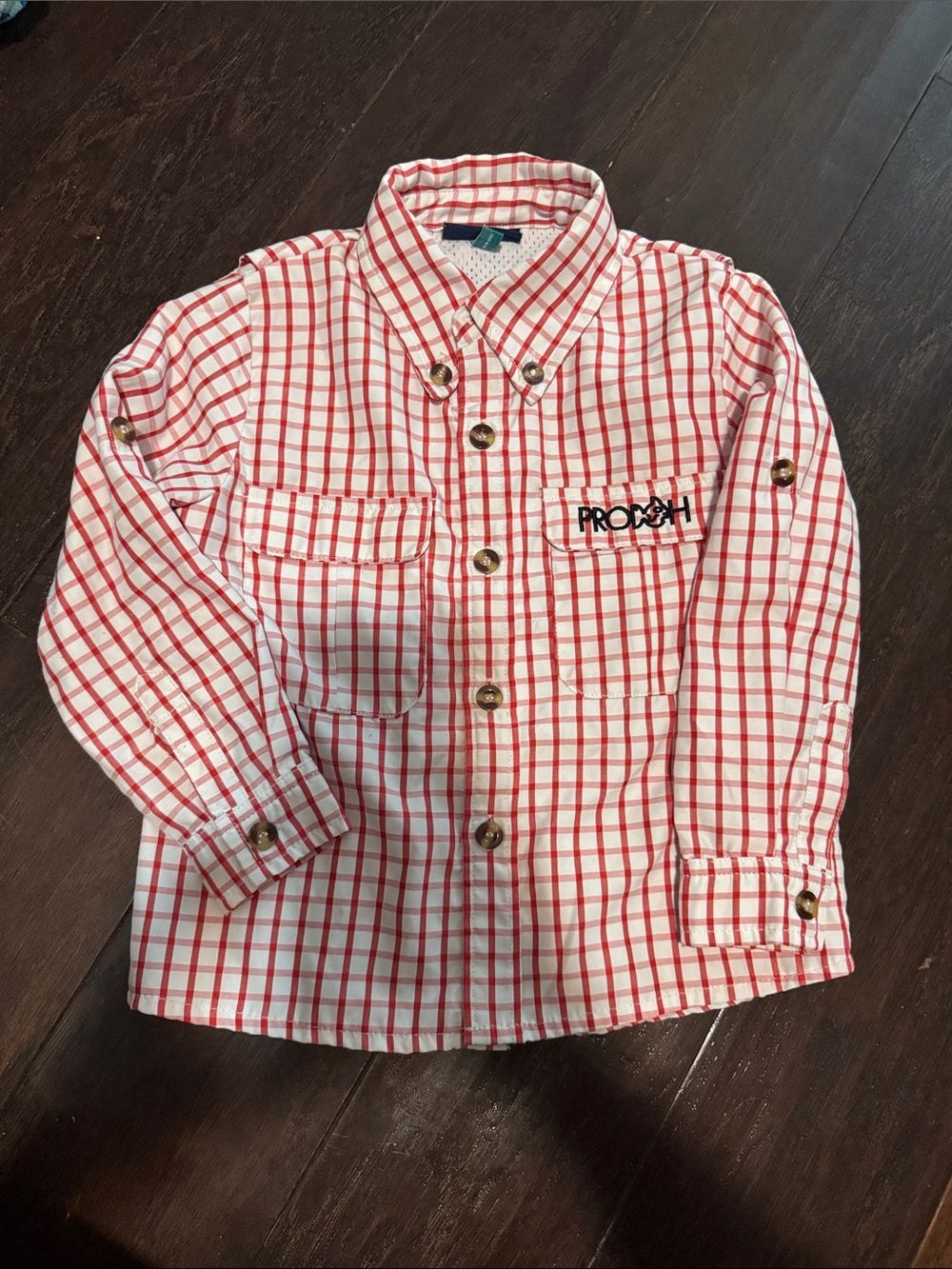 Prodoh boys Red Plaid Button-Down Shirt